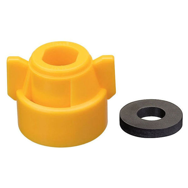114443-6-CELR, YELLOW AI/ TWINJET CAP (WITH GASKET)