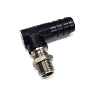 12201-CE-785TD, 3/4" ELBOW BARB X STAINLESS 11/16" MALE NOZZLE THREAD