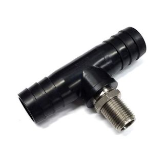 12202-CE-1062TD, 1" TEE BARB X STAINLESS 11/16" MALE NOZZLE THREAD