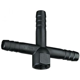 13436-406-NYB, 3/8" CROSS BARB X 1/4" FPT