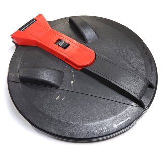 356261, 16" HINGED LID WITH RED HINGE, LOCKABLE