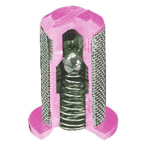 4193B-PP-5-200SS, 200 MESH POLY TIP SCREEN WITH 5 PSI CHECK VALVE