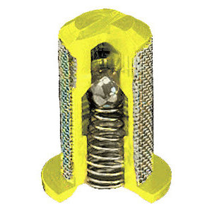 4193B-PP-5-80SS, 80 MESH POLY TIP SCREEN WITH 5 PSI CHECK VALVE