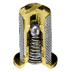 4193B-5-50SS, 50 MESH BRASS TIP SCREEN WITH 5 PSI CHECK VALVE