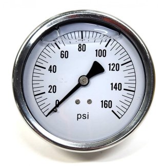 4254GXX160, 4" LIQUID FILLED PRESSURE GAUGE 160 PSI STAINLESS STEEL REAR MOUNT