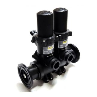 432EC-2F75-P, 430 SERIES 2 SECTION ON/OFF VALVE MANIFOLD, EC SERIES WITH METRIPACK CONNECTION, 75 SERIES FLANGE (M200) INLETS X SM MALE QUICK CONNECT OUTLETS