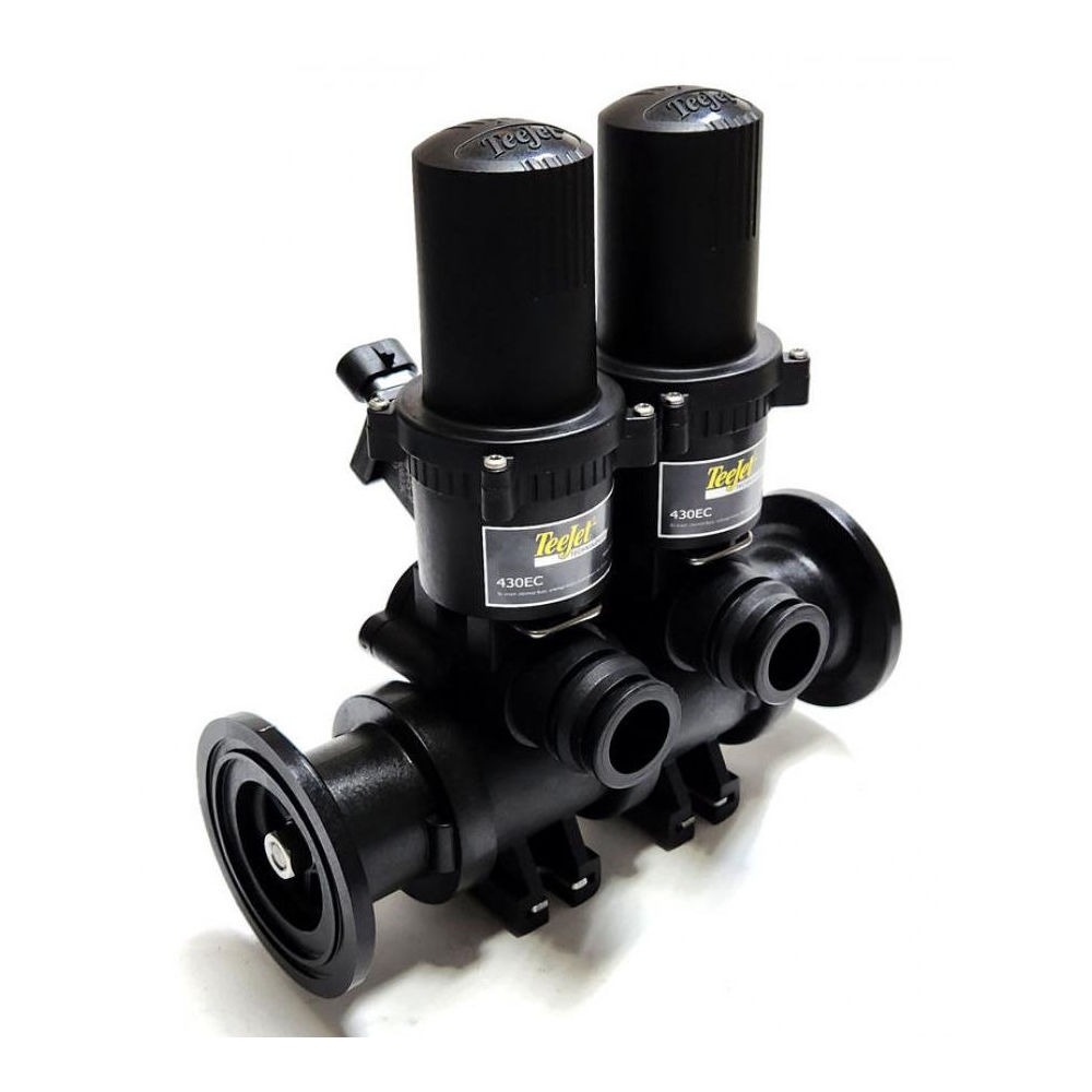 432EC-2F75-P, 430 SERIES 2 SECTION ON/OFF VALVE MANIFOLD, EC SERIES WITH METRIPACK CONNECTION, 75 SERIES FLANGE (M200) INLETS X SM MALE QUICK CONNECT OUTLETS