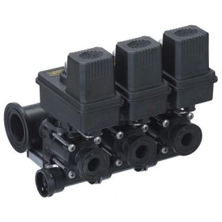 453BEC-3FBF-P, 450 SERIES 3 SECTION ON/OFF FLOW BACK VALVE MANIFOLD, EC SERIES LESS CABLE, 75 SERIES FLANGE (M200) INLETS X 50 SERIES FLANGE OUTLETS