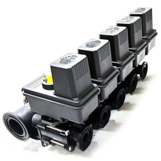 455BEC-2NF-P, 450 NARROW SERIES 5 SECTION ON/OFF VALVE MANIFOLD, EC SERIES LESS CABLE, 75 SERIES FLANGE (M200) INLETS X 50 SERIES (M100) FLANGE OUTLET