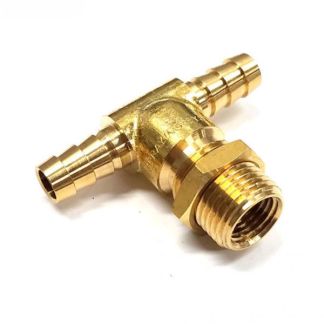 6472B-400TD, 3/8" TEE BARB X 11/16" NOZZLE THREAD WITH 1/4" FPT