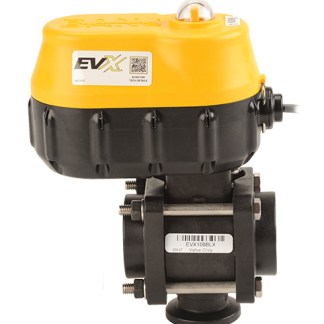 EVX100BL, 1" FPT 3-WAY ELECTRIC ON/OFF VALVE - M100 FLANGE BOTTOM INLET