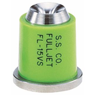 FL-15VS, SIZE 15 FULLJET WIDE ANGLE FULL CONE SPRAY TIP NOZZLE STAINLESS LIGHT GREEN