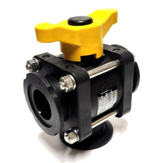 MV200BL, 2" X 2" X 2" (M200) STD. PORT FLANGE 3-WAY VALVE - BOTTOM INLET