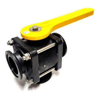 MV220BL, 2" X 2" X 2" (M220) FULL PORT FLANGE 3-WAY VALVE - BOTTOM INLET