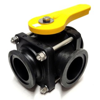 MV220SL, 2" X 2" X 2" (M220) FULL PORT FLANGE 3-WAY VALVE - SIDE INLET