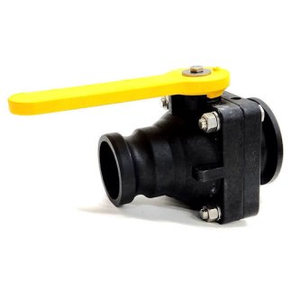 MVSF220FP, 2" (M220) FULL PORT FLANGE X 2" MALE CAM COUPLER STUBBY VALVE