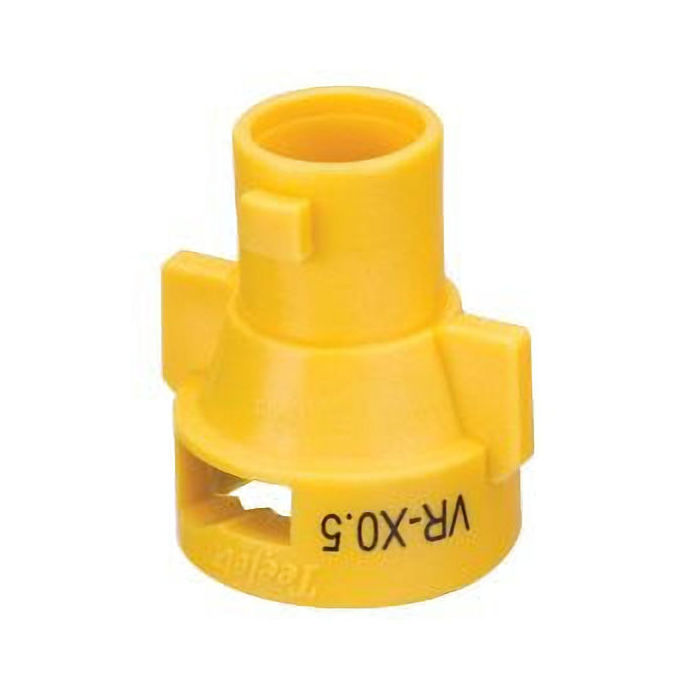 QJ-VR-X0.5, VARIABLE RATE NOZZLE LESS BARB & CAP, 0.09 - 0.54 GPM (YELLOW)