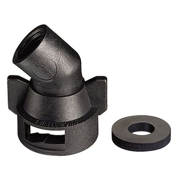 QJ4676-45-1/4-NYR, QUICK CAP 45° X 1/4" FPT (WITH GASKET)