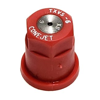 TX-VS6, SIZE 6 TX CONEJET HOLLOW CONE SPRAY TIP NOZZLE STAINLESS RED