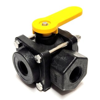 V075SL, 3/4" X 3/4" X 3/4" FPT 3-WAY VALVE - SIDE INLET