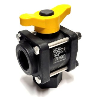 V125BL, 1-1/4" X 1-1/4" X 1-1/4" FPT 3-WAY VALVE - BOTTOM INLET