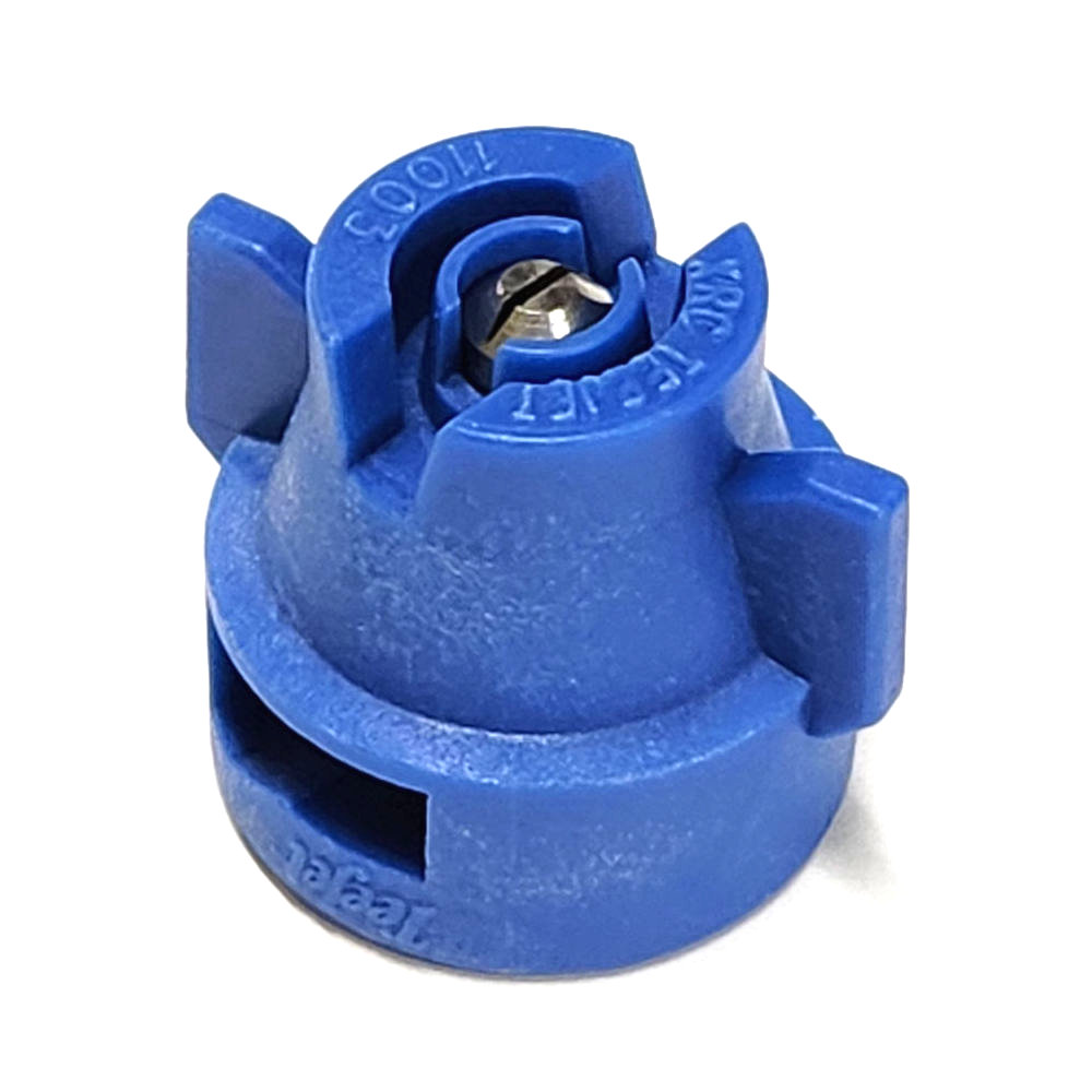 XRC11003-VS, SIZE 03 110° EXTENDED RANGE FLAT SPRAY TIP & CAP NOZZLE STAINLESS BLUE