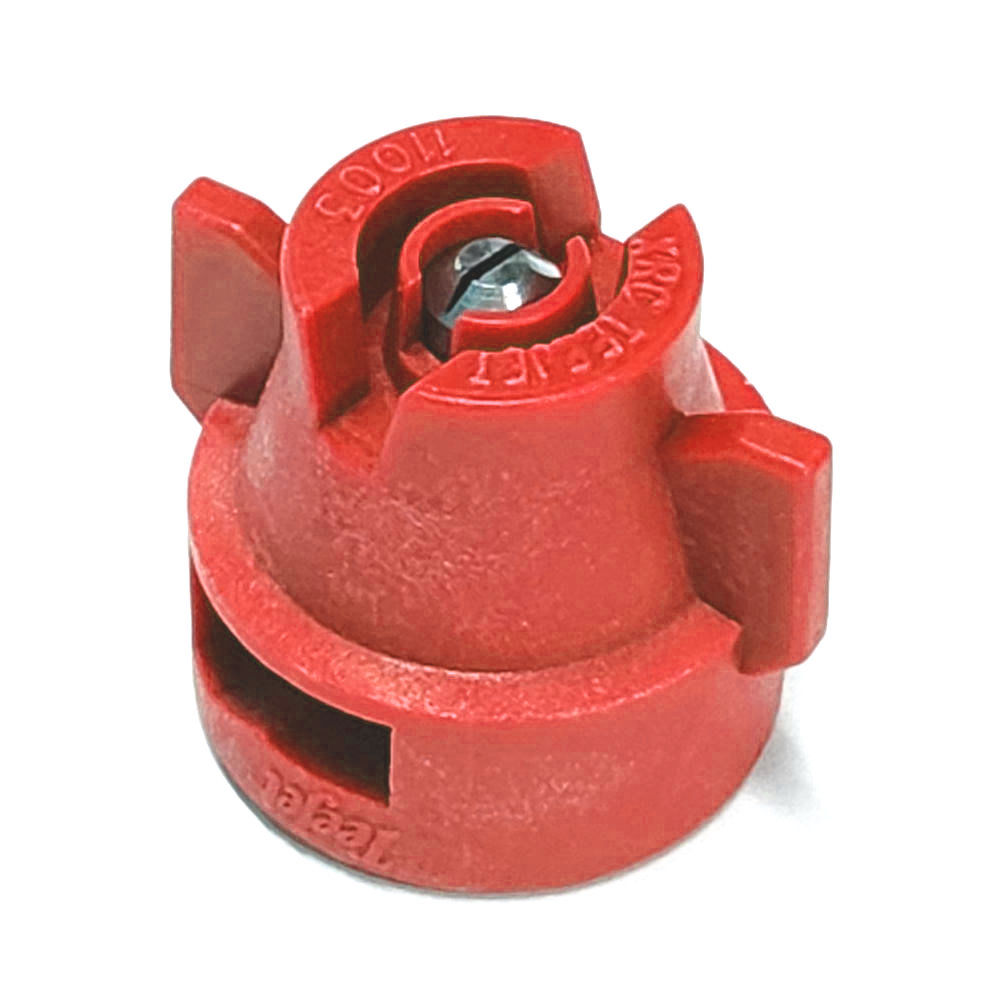 XRC8004-VS, SIZE 04 80° EXTENDED RANGE FLAT SPRAY TIP & CAP NOZZLE STAINLESS RED