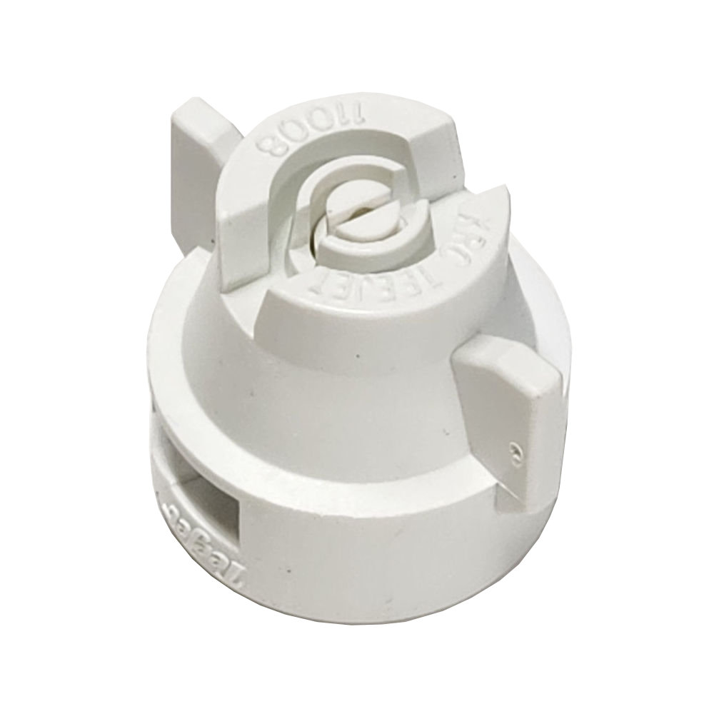 XRC11008-VP, SIZE 08 110° EXTENDED RANGE FLAT SPRAY TIP & CAP NOZZLE POLY WHITE