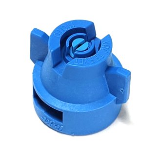 XRC11010-VP, SIZE 10 110° EXTENDED RANGE FLAT SPRAY TIP & CAP NOZZLE POLY LIGHT BLUE