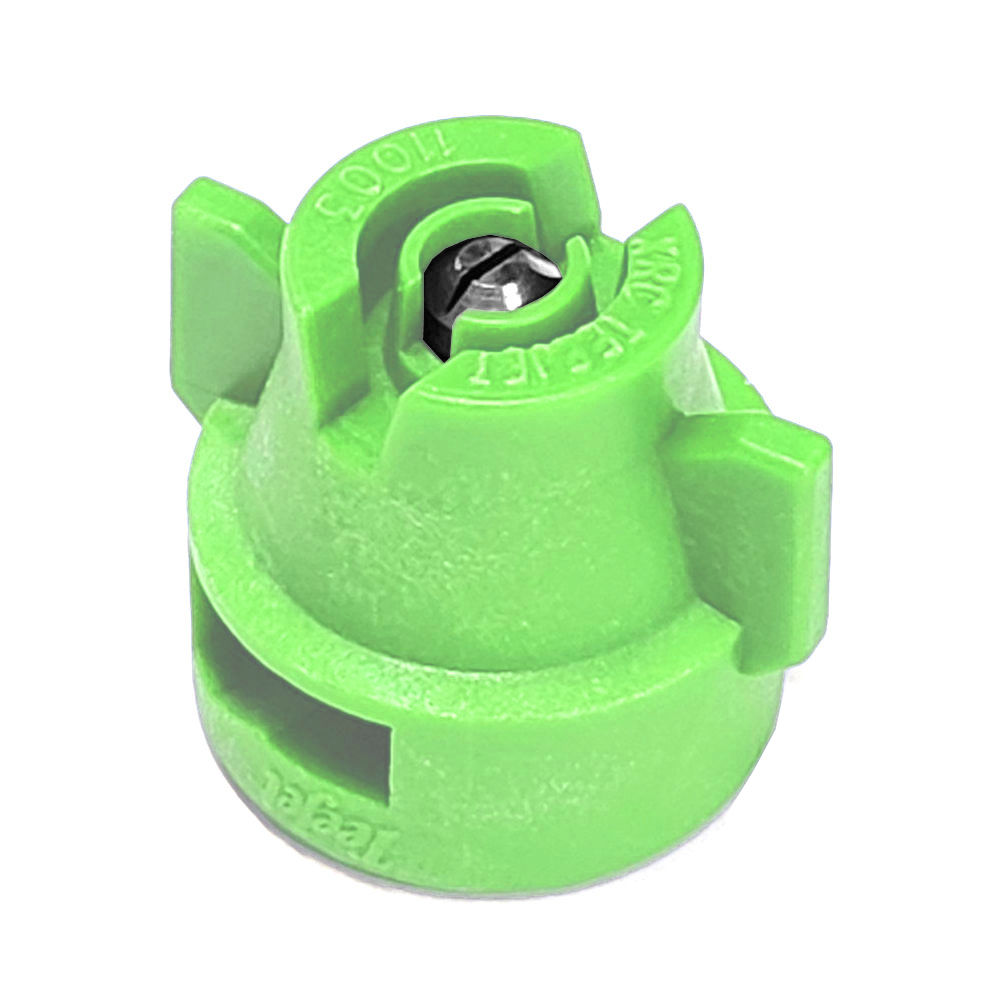 XRC11015-VS, SIZE 15 110° EXTENDED RANGE FLAT SPRAY TIP & CAP NOZZLE STAINLESS LIGHT GREEN
