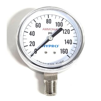 ASG160, 2-1/2" AMMONIA PRESSURE GAUGE 160 PSI