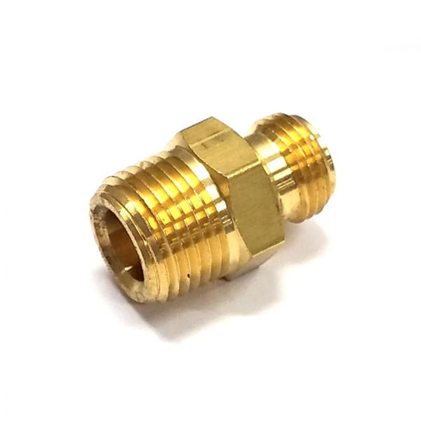 CP1340, 1/2"MPT X 11/16" MALE NOZZLE THREAD BRASS ADAPTER