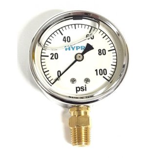 GG100, 2-1/2" LIQUID FILLED PRESSURE GAUGE 100 PSI