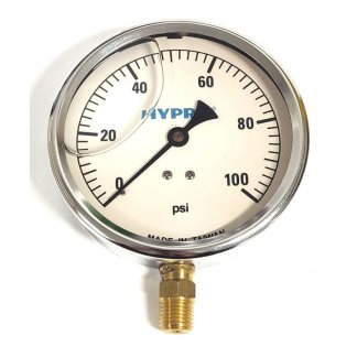 GG1004, 4" LIQUID FILLED PRESSURE GAUGE 100 PSI