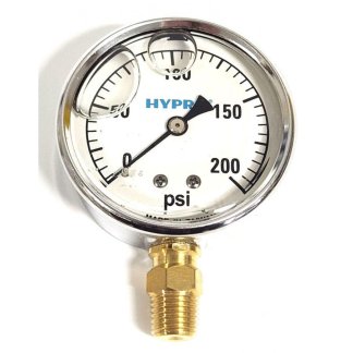 GG200, 2-1/2" LIQUID FILLED PRESSURE GAUGE 200 PSI