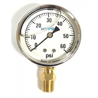 GG60, 2-1/2" LIQUID FILLED PRESSURE GAUGE 60 PSI