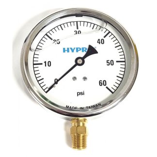 GG604, 4" LIQUID FILLED PRESSURE GAUGE 60 PSI