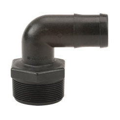 HB200-150-90, 2" MPT X 1-1/2" 90° HOSE BARB ELBOW