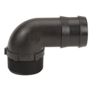 HB200-90, 2" MPT X 2" 90° HOSE BARB ELBOW