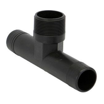 HBT150-150, 1-1/2" MPT INLET X 1-1/2" HOSE BARB TEE