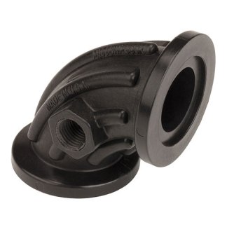 M100SWPG90, M100 90° FLANGE SWEEP X M100 FLANGE COUPLING WITH 1/4" FPT GAUGE PORT