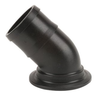M300BRB45, M300 FLANGE X 3" 45° HOSE BARB ELBOW