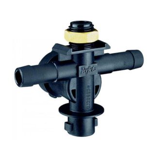 QJ39685-2-500-NYB, SINGLE OUTLET X 1/2" DOUBLE BARB NOZZLE BODY WITH 11/16" THREADED MOUNT