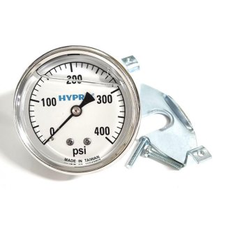 WGG400C, 2-1/2" LIQUID FILLED PRESSURE GAUGE 400 PSI REAR CENTER MOUNT