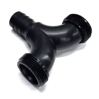 25168-00, QN SWEEP TEE 1" HOSE SHANK X 1" SST X 1" SST