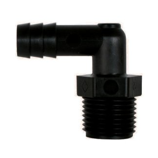 3EL1838 POLY ELBOW 1/8" MPT X 3/8" HOSE BARB