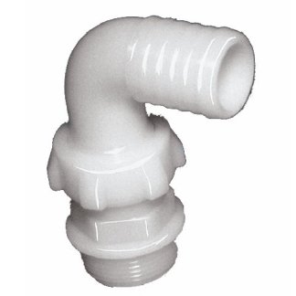 627432N, 1" MPT X 1-1/4" 90° ELBOW HOSE BARB HOSE SAVER