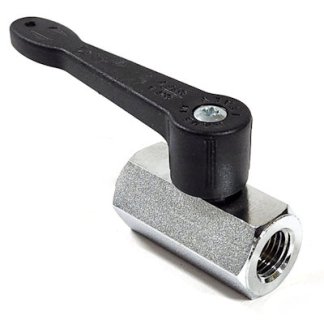 90FFL14, 1/4" FPT X 1/4" FPT CHROME PLATED BRASS MICROVALVE WITH LONG HANDLE