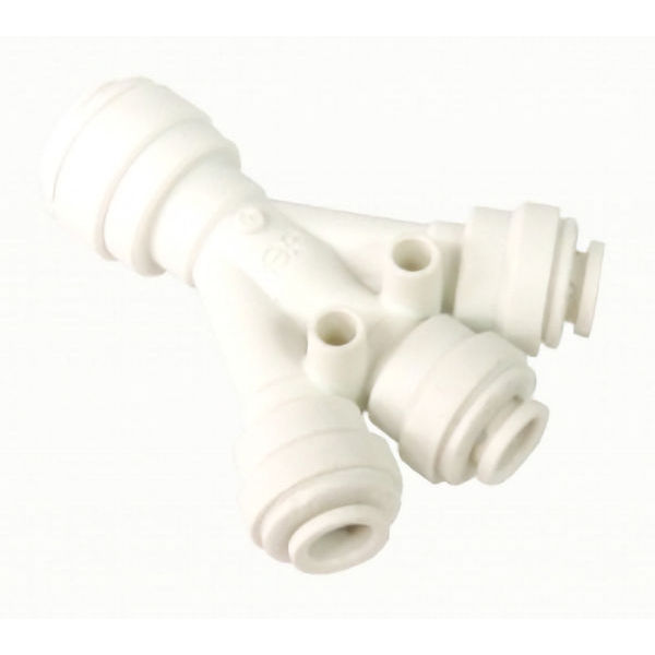 LMTD38, 3-WAY PTC DIVIDER, 3/8" INLET X 1/4" X 1/4" X 1/4" OUTLETS