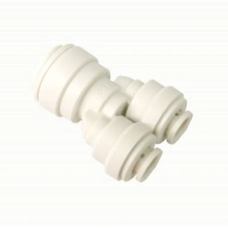 LMUD3814, 2-WAY PTC DIVIDER, 3/8" INLET X 1/4" X 1/4" OUTLETS